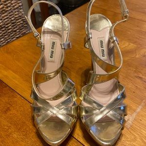 Miu Miu Gold Sandals